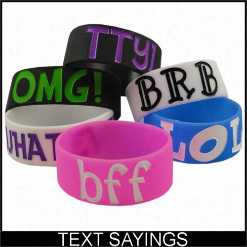 Text Sayings  Designer Rubber Saying Bracelet