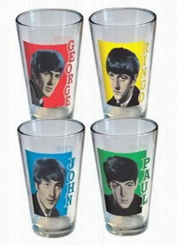 The Beatles - Collector's Series Pint Glass 4-pack (4 Pint  Glasses)
