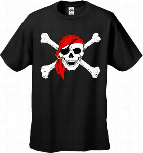 The Jolly Roger Pirat E Skull Mens T-shirt