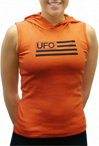 Ufo Girly Sleeveless Hooded Tee (orange)