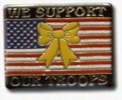 Wr Cherish Our  Troops Flagg Lapel Pin