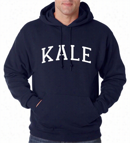 White Print Kale Adult Hoodie