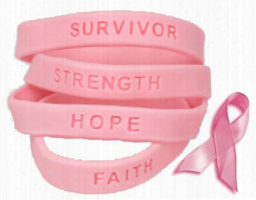 2 Pack Of Breast Acncer Awareness Rubber Sayinng Bracellets