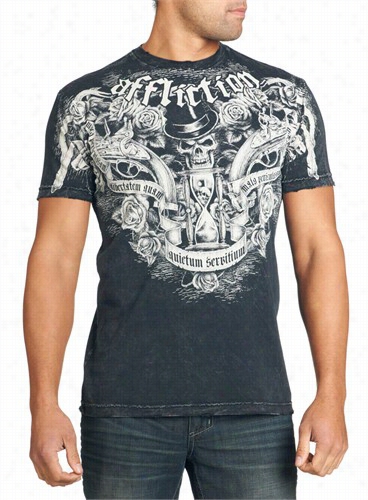 Affliction T-shirt - Affliction G Un Powder Crewneck T-shirt