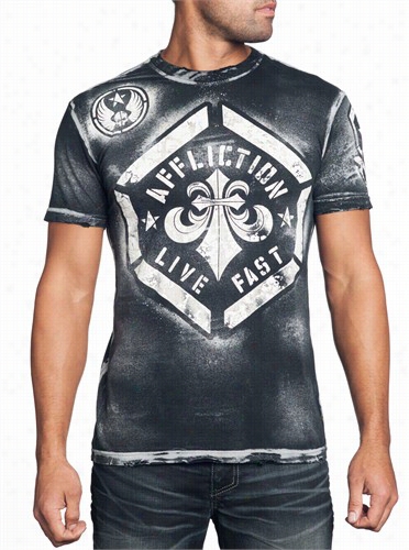 Afflicrion T-shirrt - Affliction Sprayer Crewneck Tt-shkrt