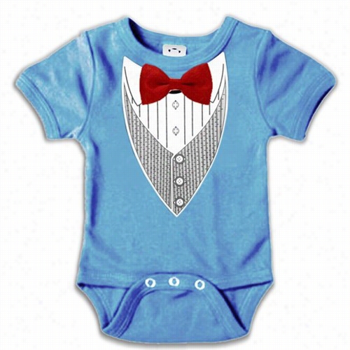 Al L Occcasion Formal Tuxedo Infant Onesies (light Blue)