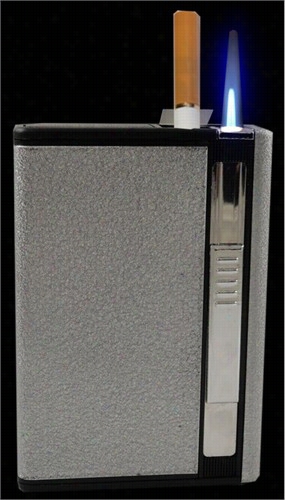 Auto Loading Cigarette Case With Built In Torch Lighter (for Regular Size Cigarettes)