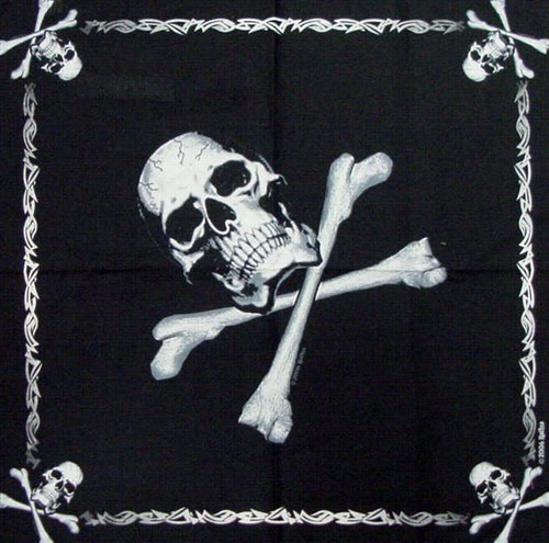 Bandanas - Skull And Cross Bone Banddna