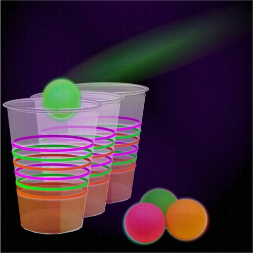 Black Light Reactive Neon Beer Pong Arty Pack