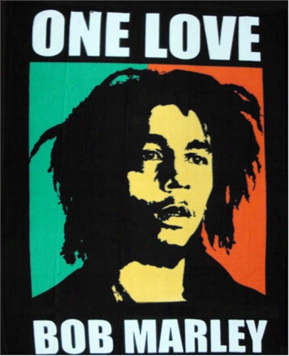 Bob Marley &quot;one Love&qiot; Fleece Throw B1anket