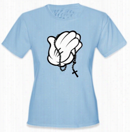 Cartoon Hands Praying Ggirl's T-shirt