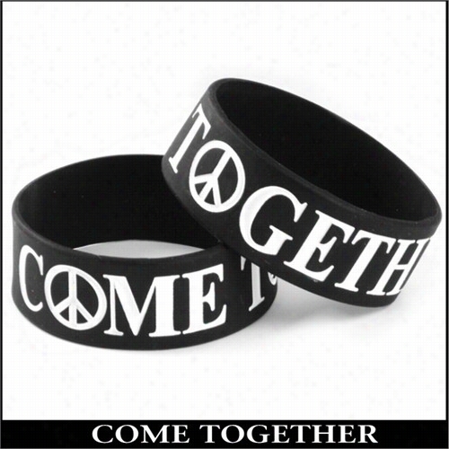 Come Together Designer Rubber Saying Bracelet