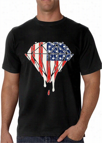 Dripping American Flag Diamond Men's T-shirt