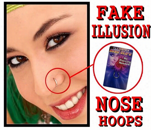 Fake Illusion Clip On Nose Ring