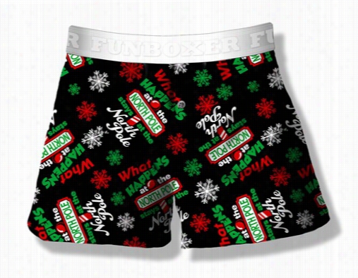 Fun Boxers - Wt Happens In The North Pole Stays In The North Pole Funny Boxer Shorts