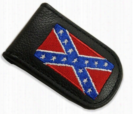 Genuine Leather Mabnetic Money Clip (rebel Confederate Flag)