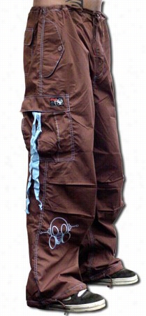 Ghats Cargo  Drawstring Pants (brown/lt. Blue)