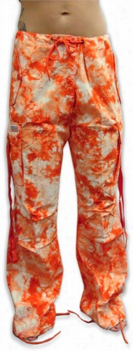 Girls Hipter Uf Pants (orange Tie Dye)