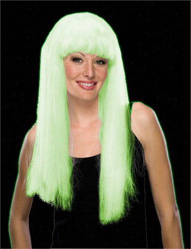 Glow In  Thee Dar  Wig - Deluxe Long Glowing Wig (white)