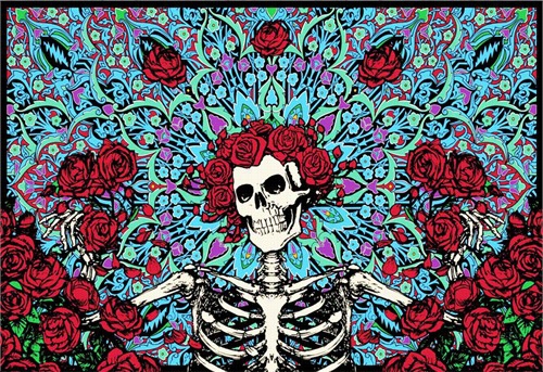 Gratefl Deads Keleton & Roses Tapestry (60&quot; X 90&quot;)