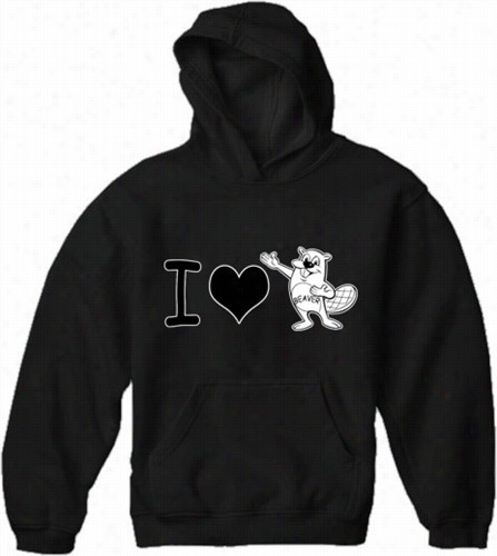 I Love Beavrs Adult Hoodie