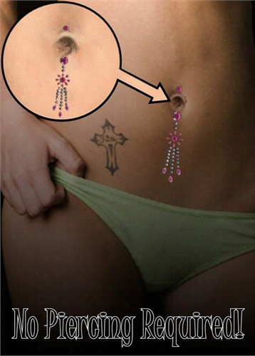 Illusion Nonpiercing Stick On Navel Jewelry