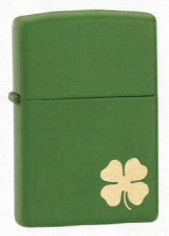 Irsh Luck Shamrock Matte Green Zippo