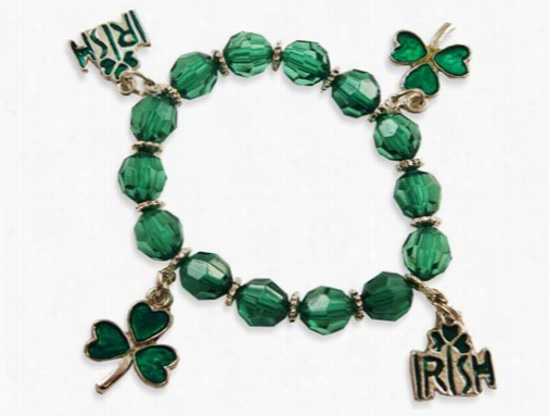 Irish White Trefoil God Luck Charm Bracelet