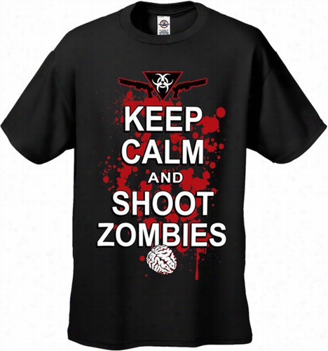 Keep Calm And Shoot Zombies Mens T-shirt