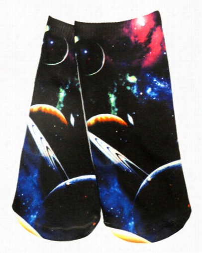 Kids & Adult Photo Print Ankle Socks - Planets