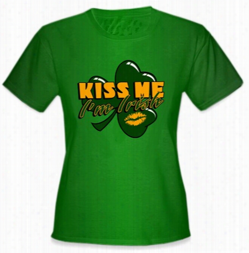 Kiss Me I'm Irish Shamrock Igrl's T-shir T