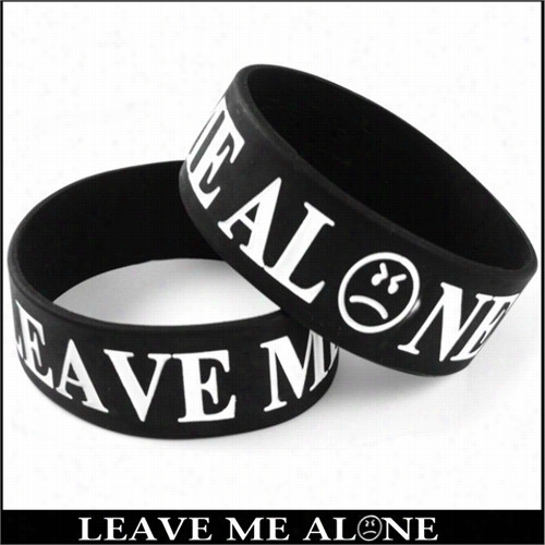 Le Ave Me Alone Designer Rubbber Saging Bracelet