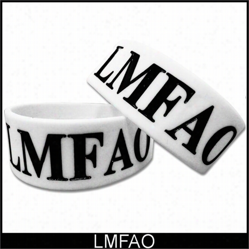 Lmfao Designer Rubber Saying Bracelet (white)