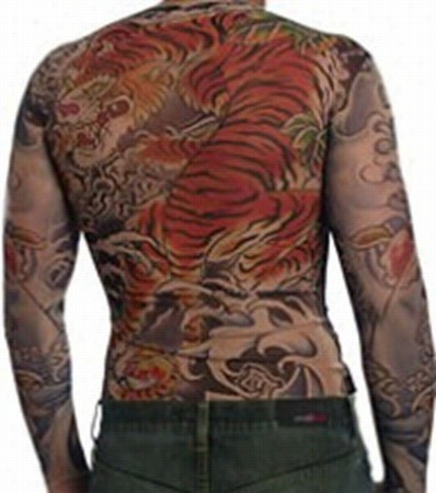 Men'ss Full Body Tattoo Shirt - Full Body Tiger Tattoo Shirt