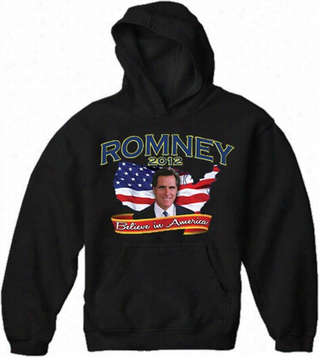 Mitt Romney Believe In America Adult Hoodie