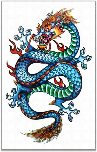 Mtyhic Dragon Full Color Temporary Tattoo