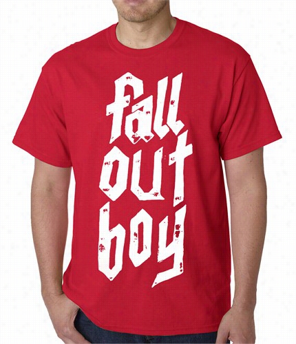 Official Fall Out Boy Metal Stack Mens T-shirt (red)