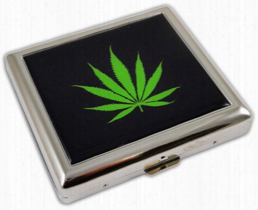 Pot Leaf Cigarette Case (regular Size Cigar Ettes)