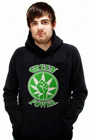 Pothaed &aamp; Stoner Sweatshirt - Green Power Hooodei