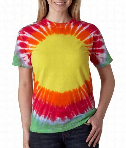 Premium Hand Made Tie Dyr T-shirts - Tear Drop Rainbow