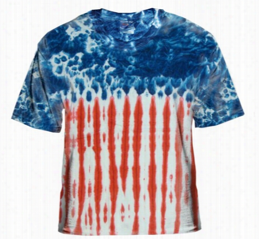 Premium Hand Made Ttie Dye T-shirts - U.s.a. Flag Tie Dye T-shirt