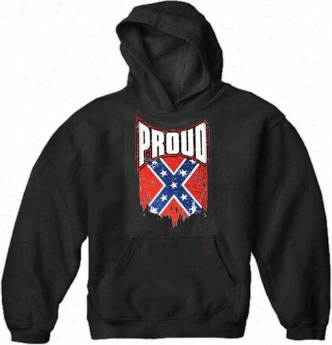 Proud Distressed Confederate Flag Adult Hoodie