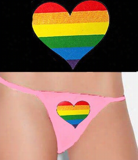 Raainbow Heart Thong