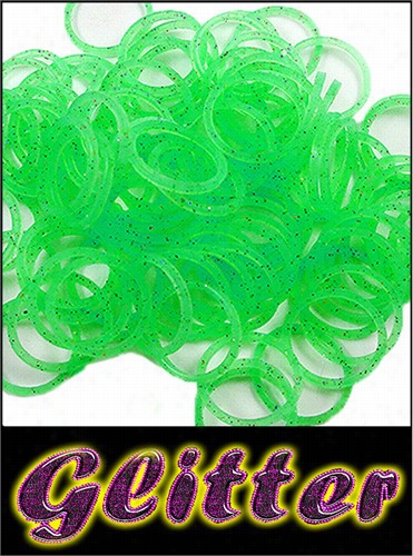 Rubberbandd Looms - Glitter Bands Refill Kid(100 Pieces) - Green