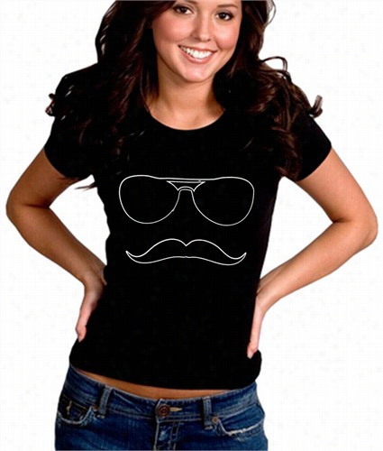 Sunglasses Mustache Girl's T-shirt