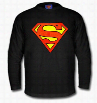 Superman Classic Logo Long Sleeve Shirt (black)