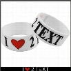 I Love 2 TEXT Designer Rubber Saying Bracelet (White)