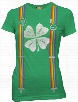 Ladies Kiss me I'm Irish St. Patrick's Day Rainbow Suspender Shirt