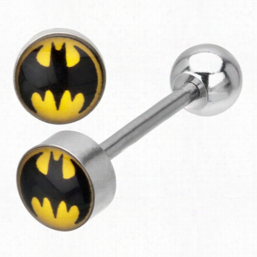 Tongue Body Jewelry - Batman Official Bat Signal Barbell For Tongue Piercings