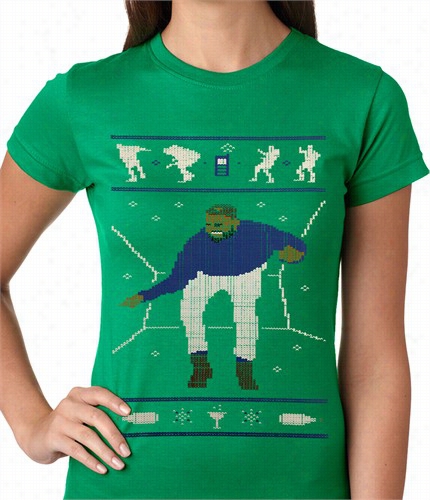 Ugly Chrjstmas Tee - Dancing Man Adies T-shirt